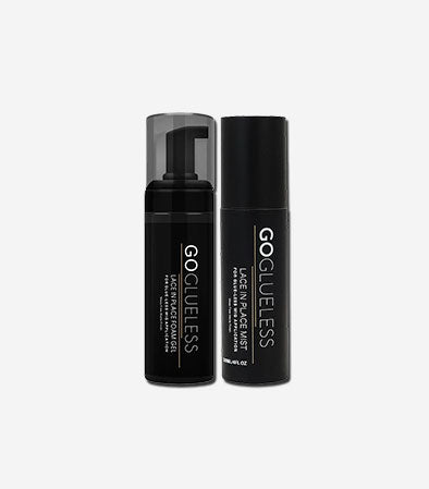 GoGlueless Mist and Foaming Gel Duo – Gentle Lace Wig Hold with Clear Finish Spray and Mousse